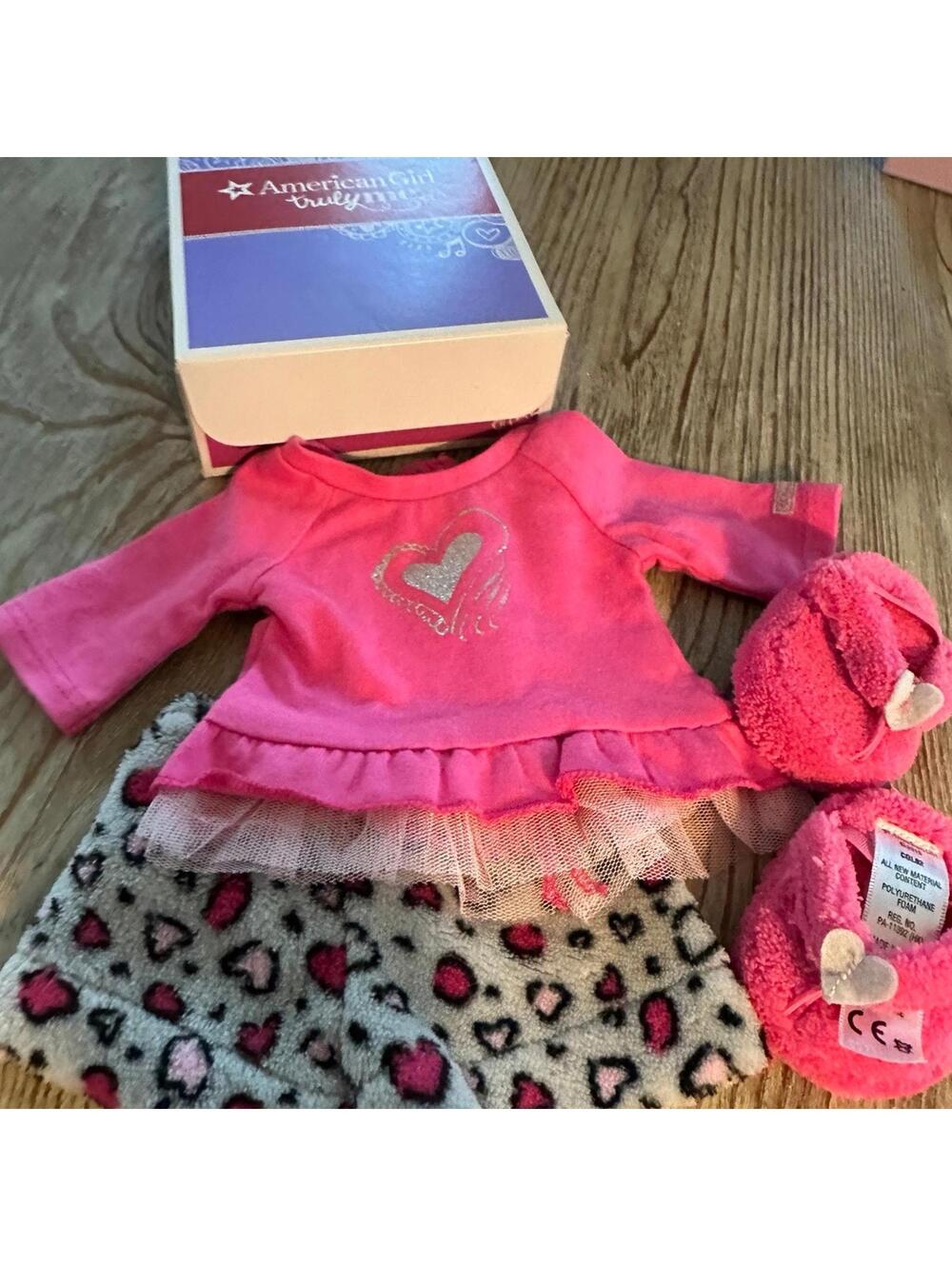 American Girl Doll THE CUTEST Leopard PJs & Slippers NEW Retired